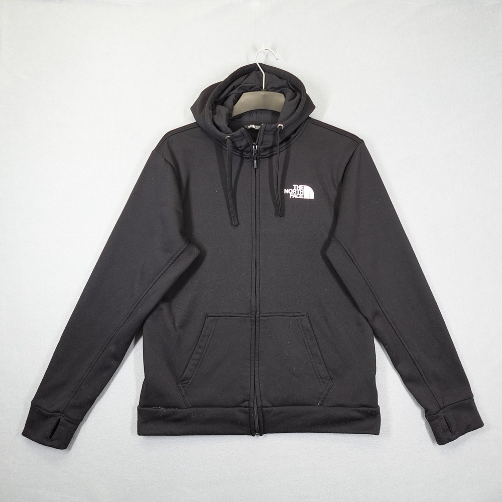 The North Face Full Zip Hoodie Mens Medium Black Fleece Lined Active Sweatshirt